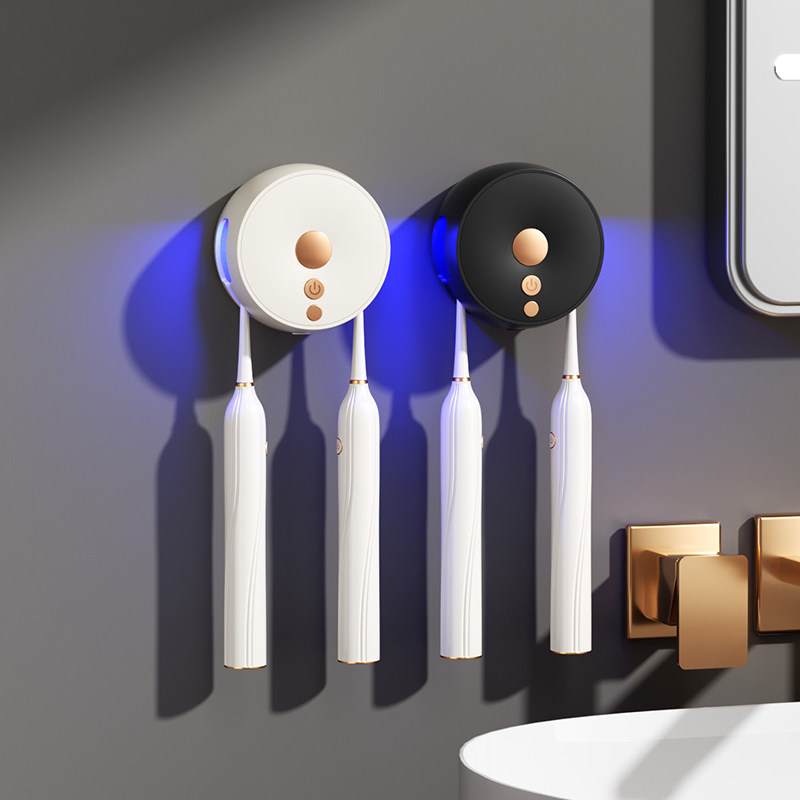 新款智能感应牙刷架紫外线消毒杀菌烘干壁挂式免打孔牙刷置物架